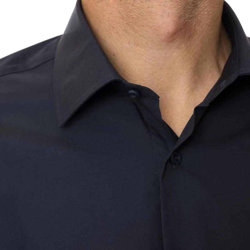 Chemise manche longue marine en coton