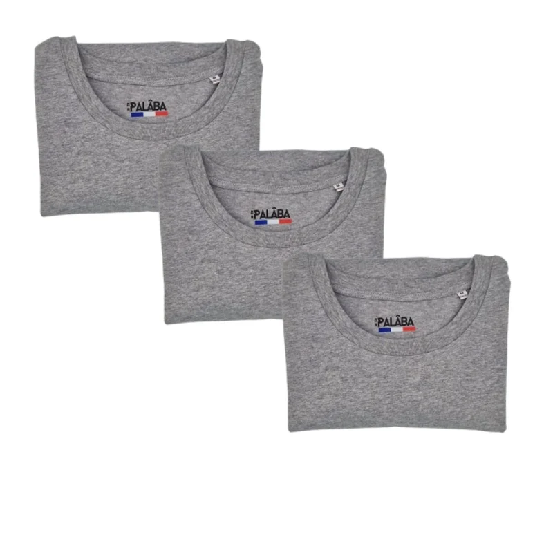 T shirt gris Lot de 3