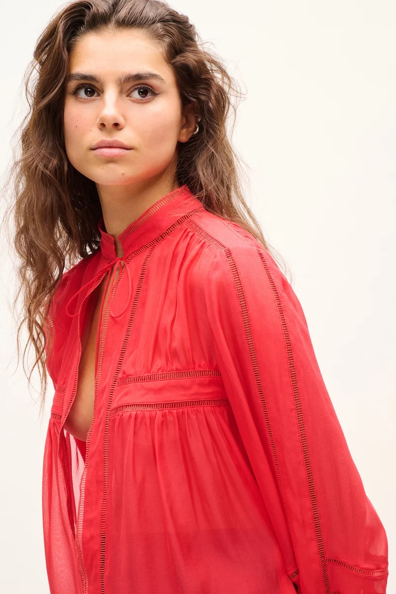 CHEMISE BLACK FEVER TOMATO