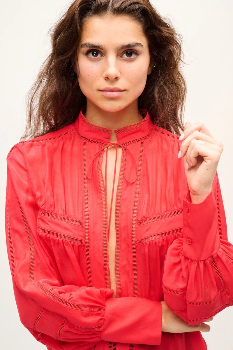 CHEMISE BLACK FEVER TOMATO