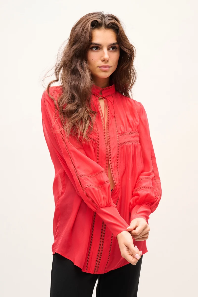 CHEMISE BLACK FEVER TOMATO