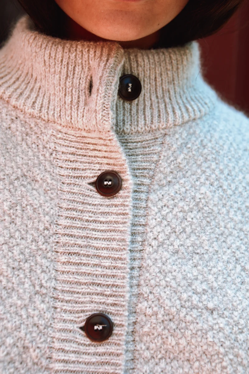 GEORGE High-Neck Jacket in Merino-Mohair Wool - Beige