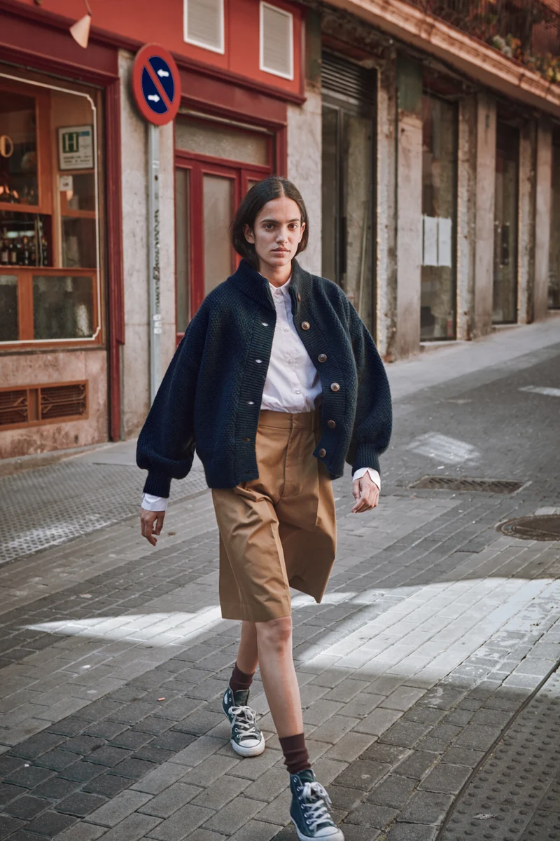 GEORGE High-Neck Jacket in Yak-Merino Wool - Midnight Blue