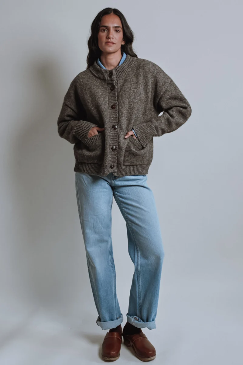 SILKE Cardigan in Yak Wool - Brown