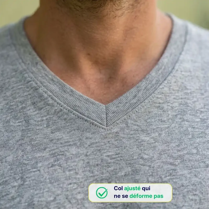 T shirt col V manche courte coton bio