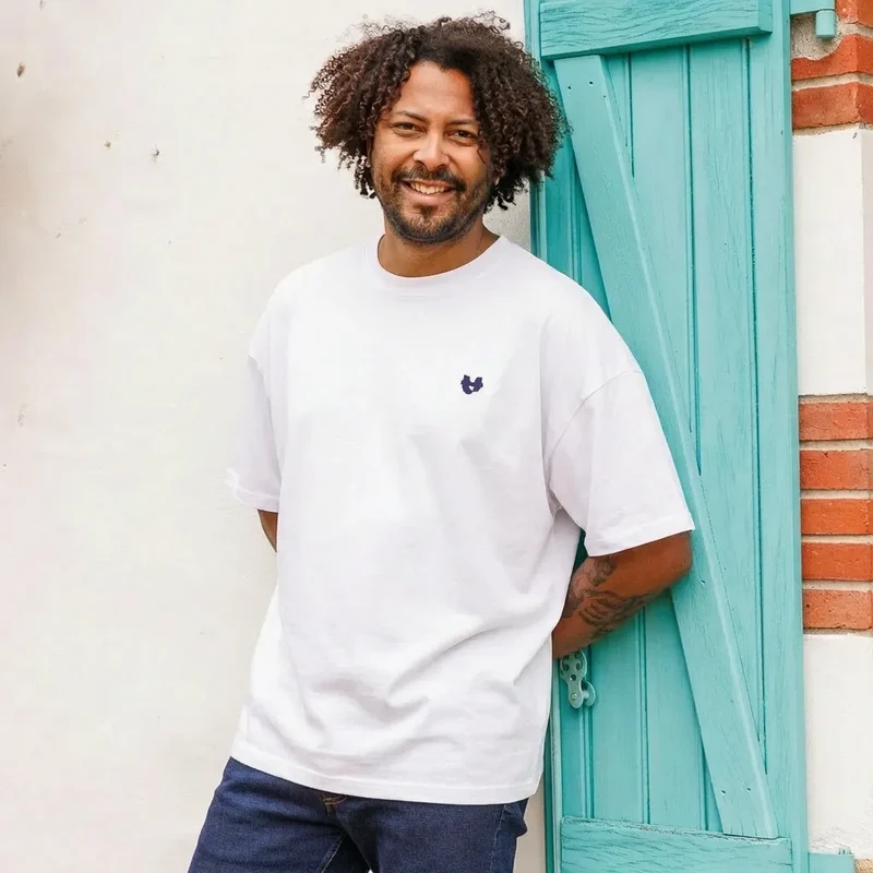 T shirt oversize coton bio - blanc