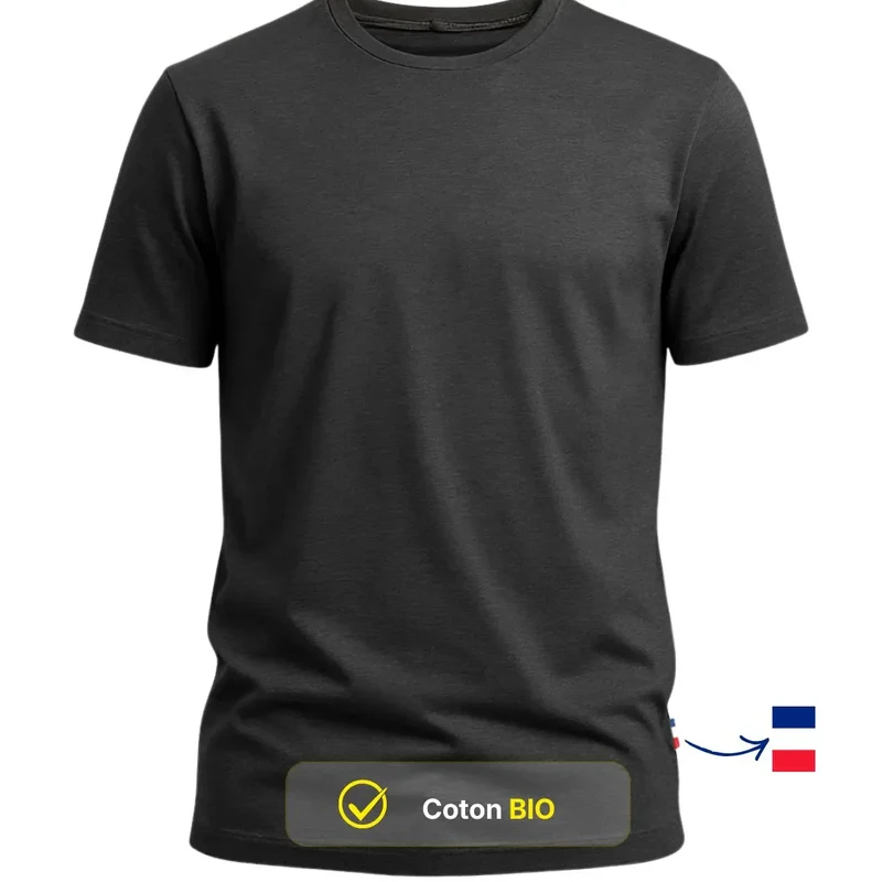 T-shirt jersey Anthracite col rond