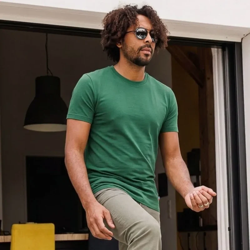 T-shirt vert bouteille coton bio