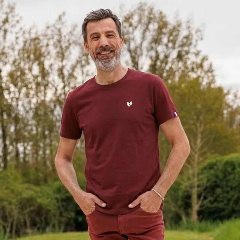 T-shirt Bordeaux Jersey col rond