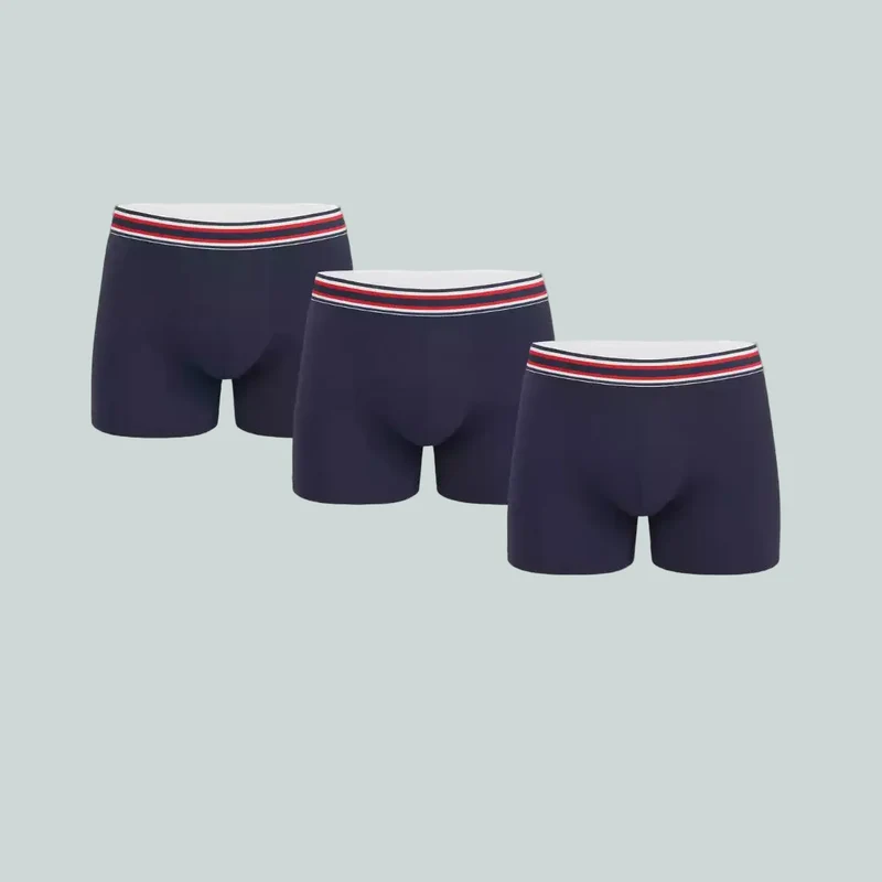 Lot boxer marine coton