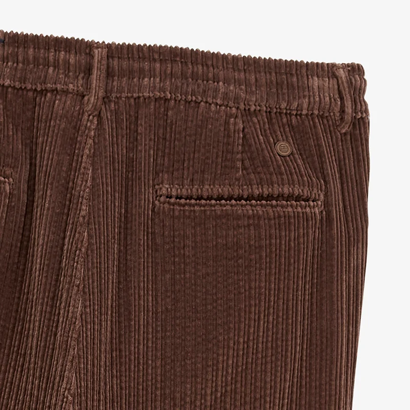 Pantalon velours côtelé stretch marron 557