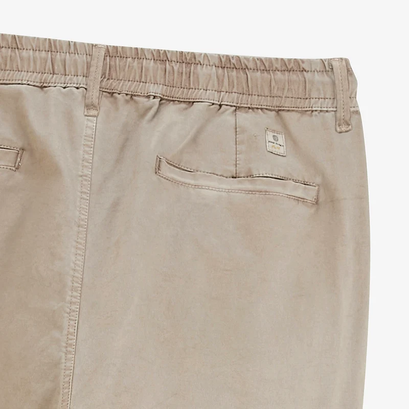 Pantalon coton stretch taille élastiquée beige 558 SBPLAY