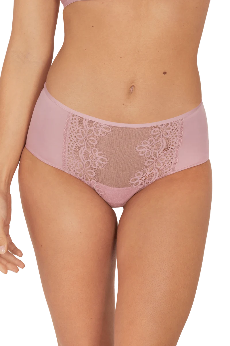 Shorty en dentelle et microfibre L'irrésistible - Lilas