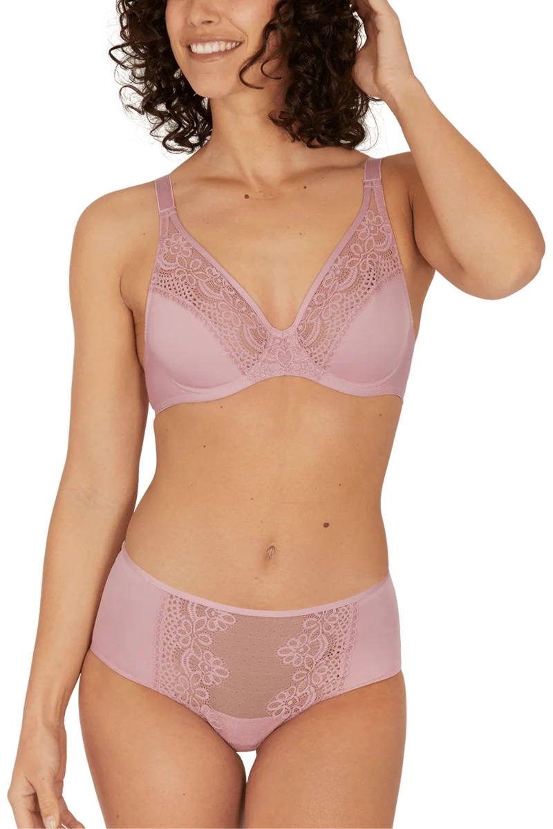 Shorty en dentelle et microfibre L'irrésistible - Lilas