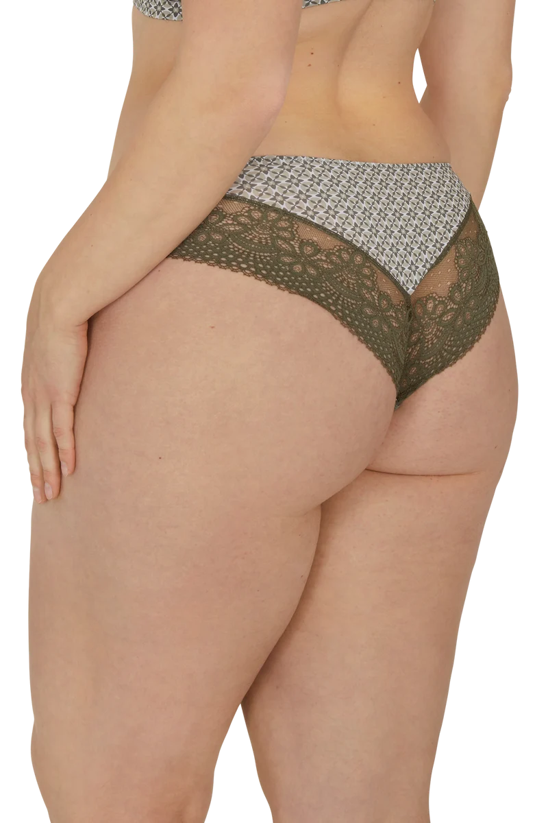 Slip brésilien dentelle et microfibre L'irrésistible - Mosaique