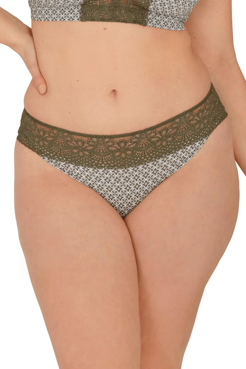 Slip brésilien dentelle et microfibre L'irrésistible - Mosaique