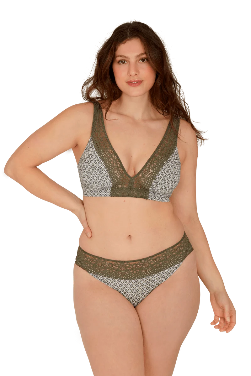 Slip brésilien dentelle et microfibre L'irrésistible - Mosaique