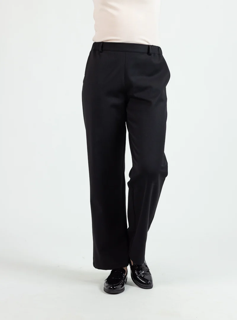 Pantalon large femme laine noir