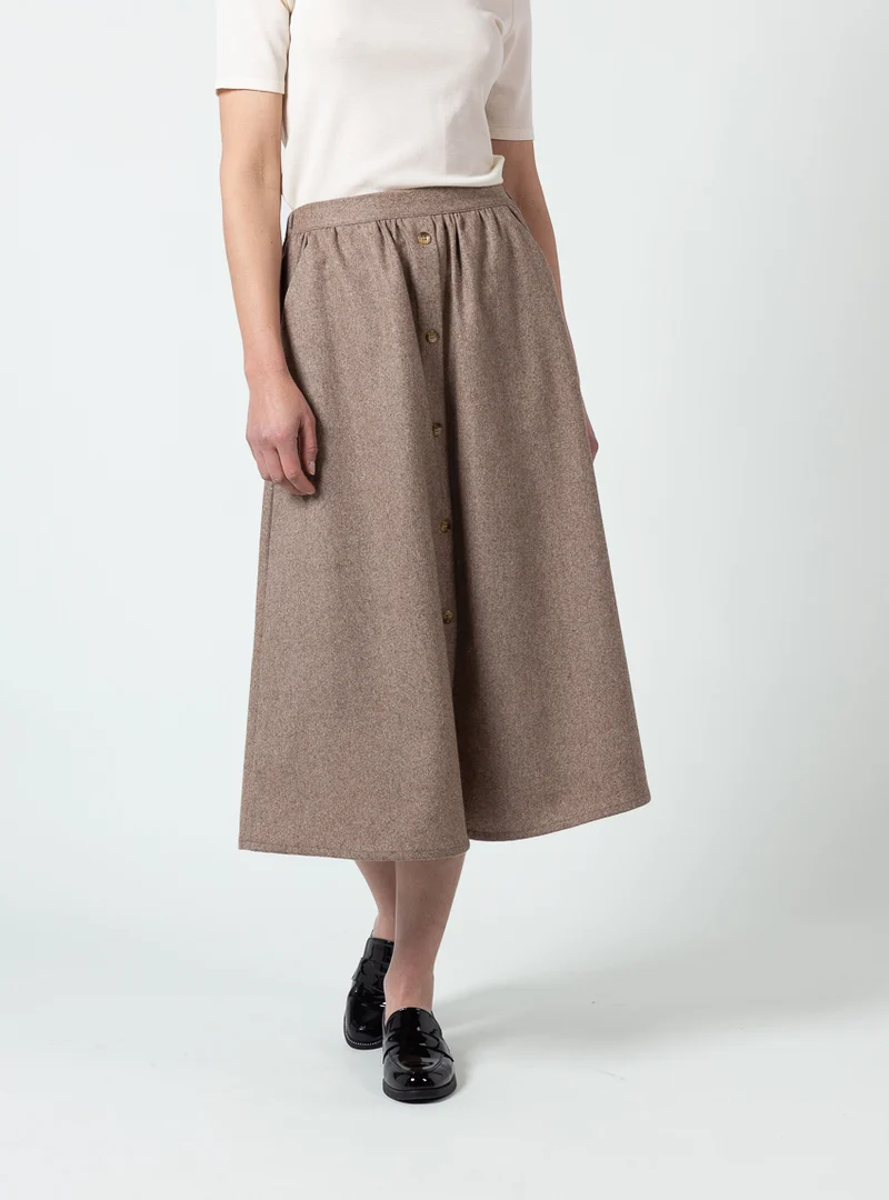 Jupe ample femme beige foncé