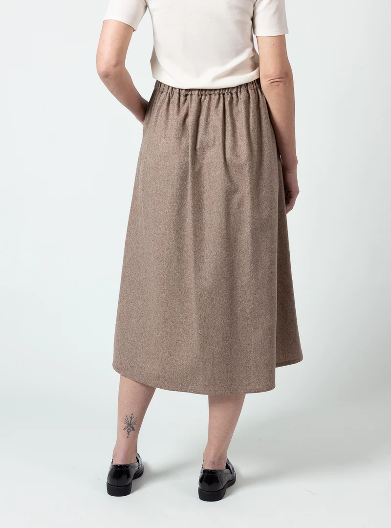 Jupe ample femme beige foncé