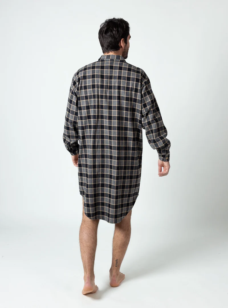 Liquette homme coton carreaux gris noir