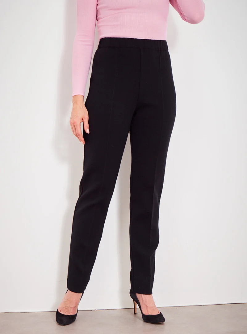 Pantalon femme en laine noir