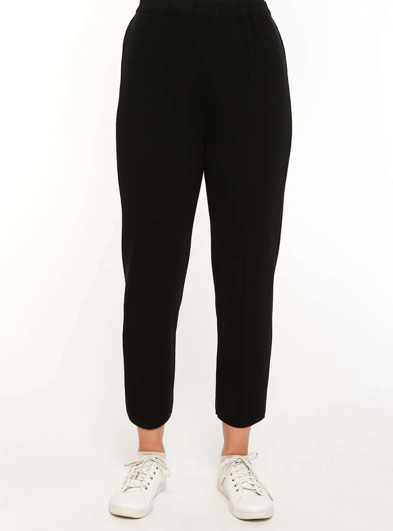 Pantalon femme en laine noir