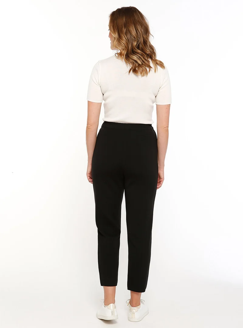 Pantalon femme en laine noir