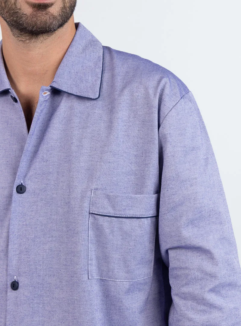 Liquette homme coton bleu chambray