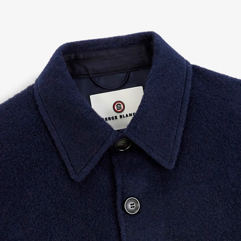 Veste Worker doublée lainage bleu marine foncé Trap