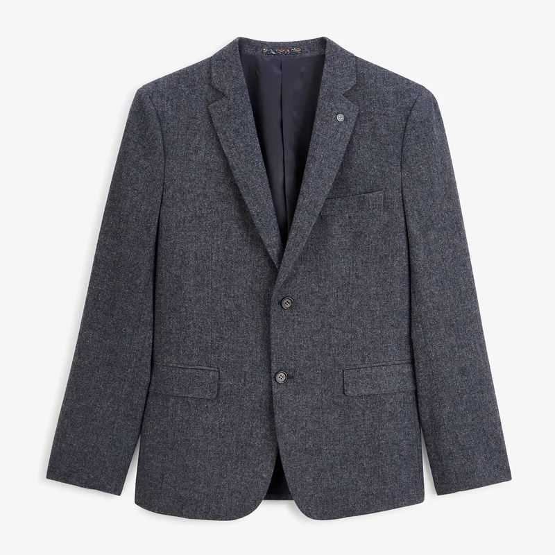 Blazer laine mélangée bleu encre