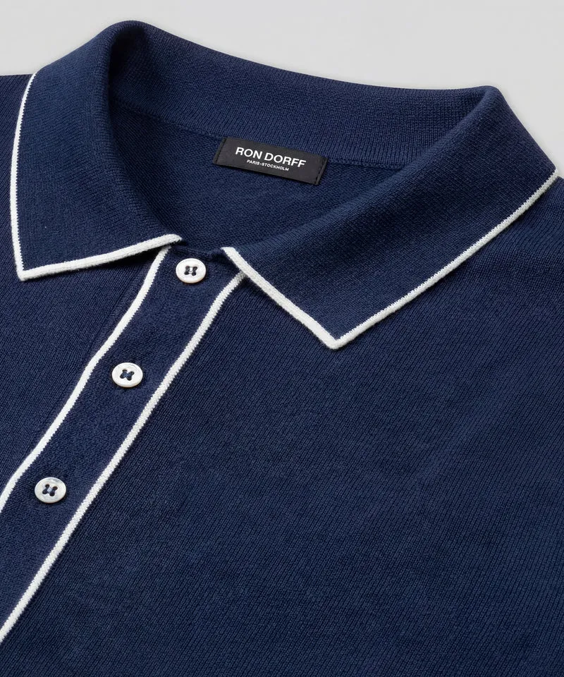 Cotton-Silk Shirt: Navy