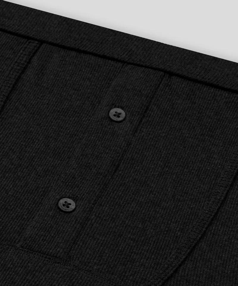 Army Ribbed Night Shorts: Black