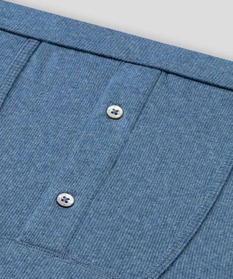 Army Ribbed Long Johns: Blue Melange