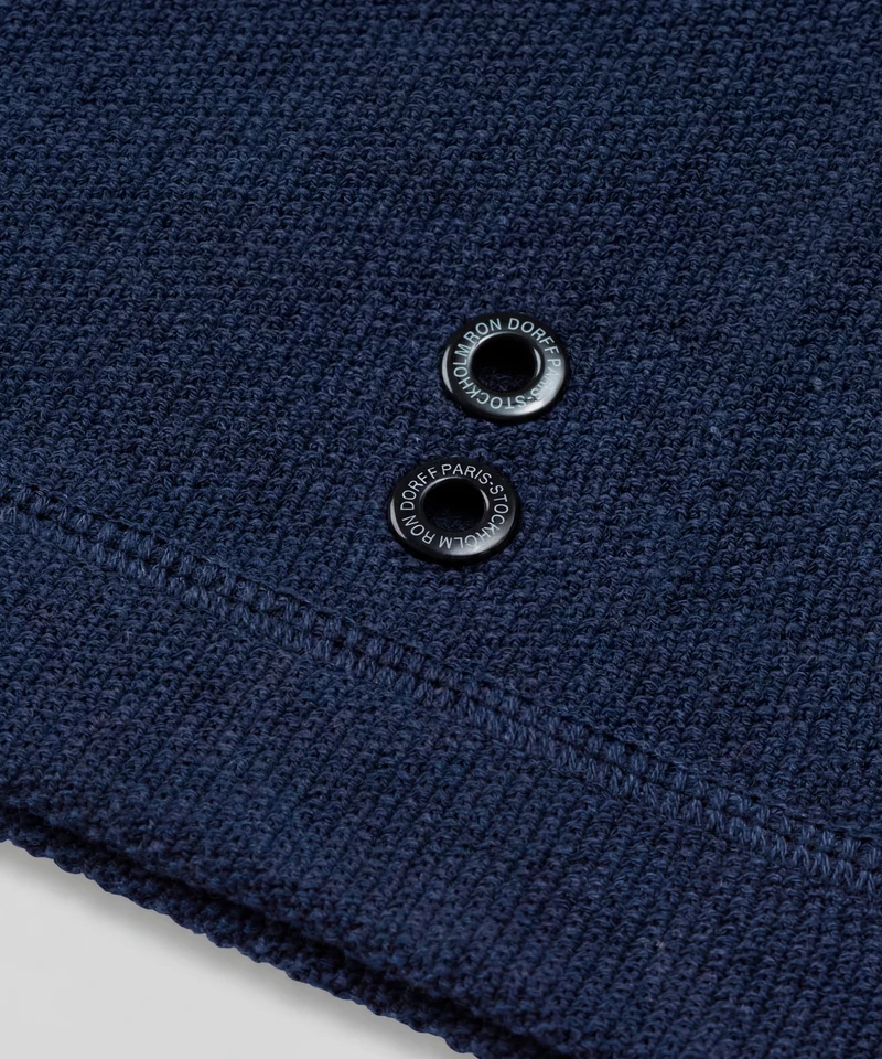 Cotton-Cashmere Piqué Shorts: Navy