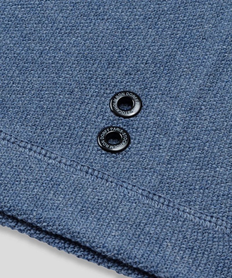 Cotton-Cashmere Piqué Shorts: Blue Melange