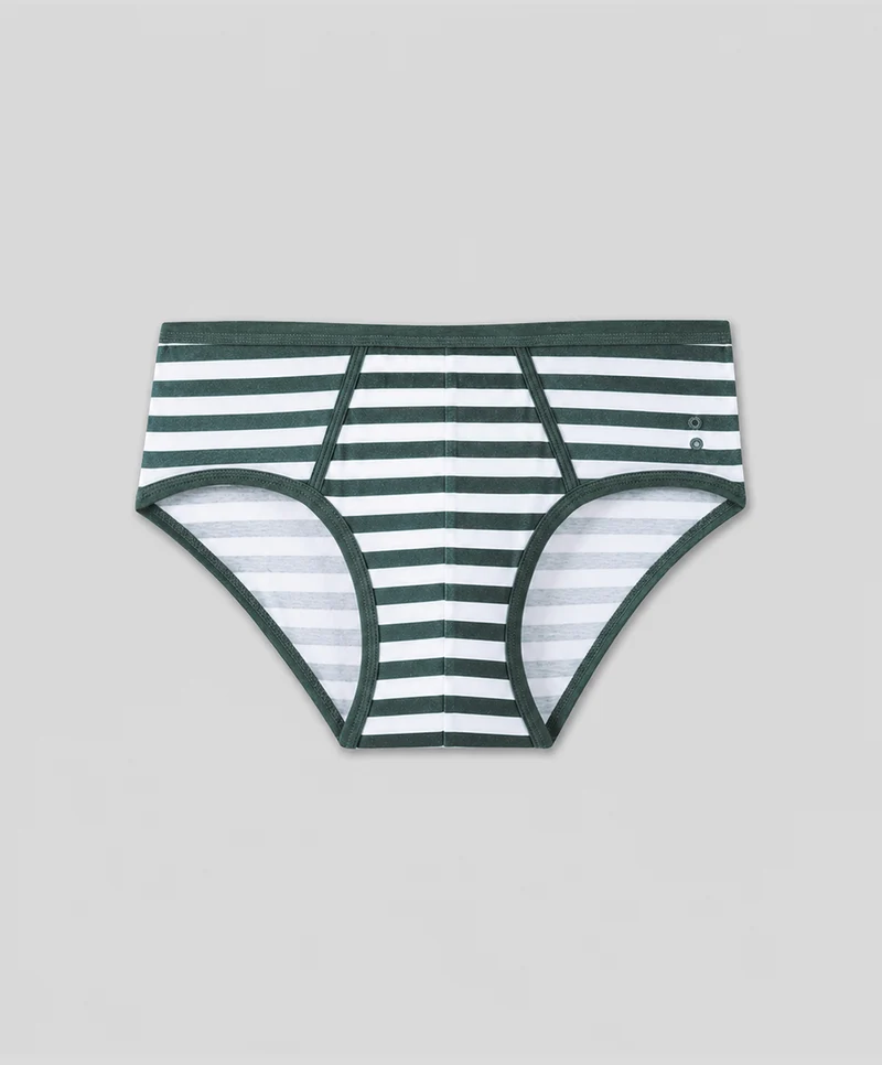 Y-Front Briefs: Balsam Green/White