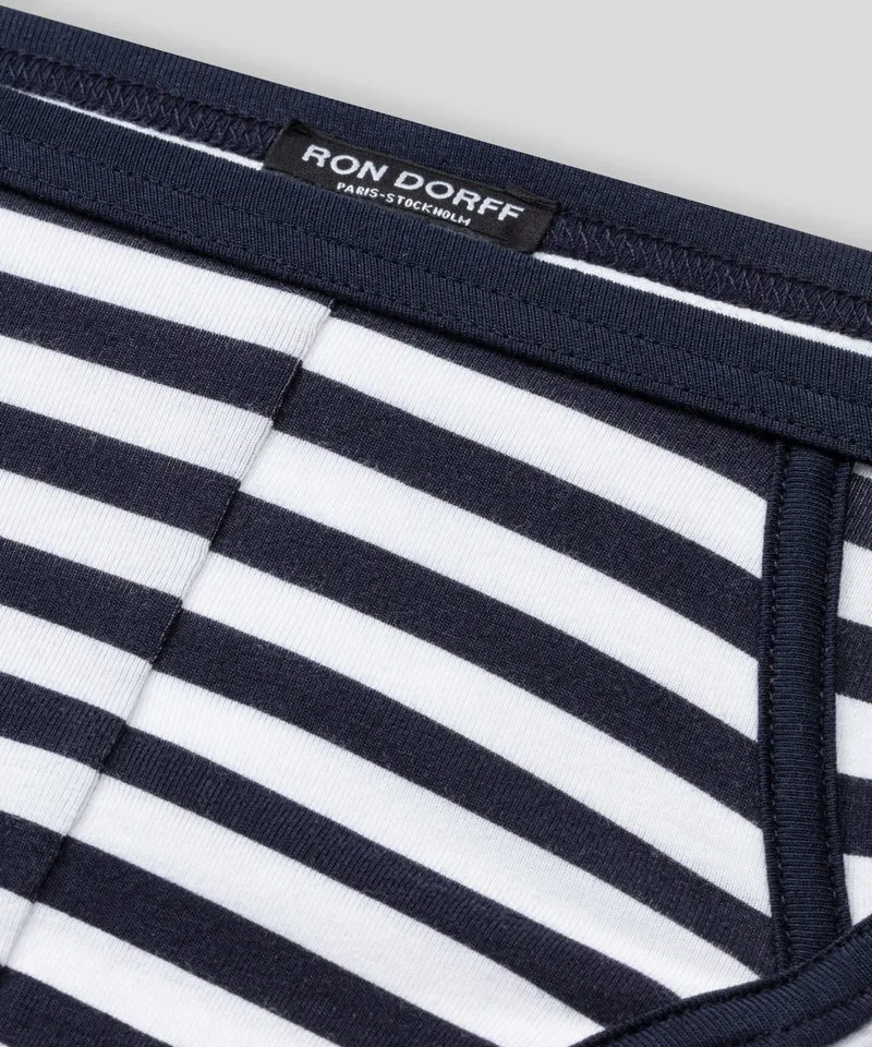 Slim Y-Front Briefs: Navy/White