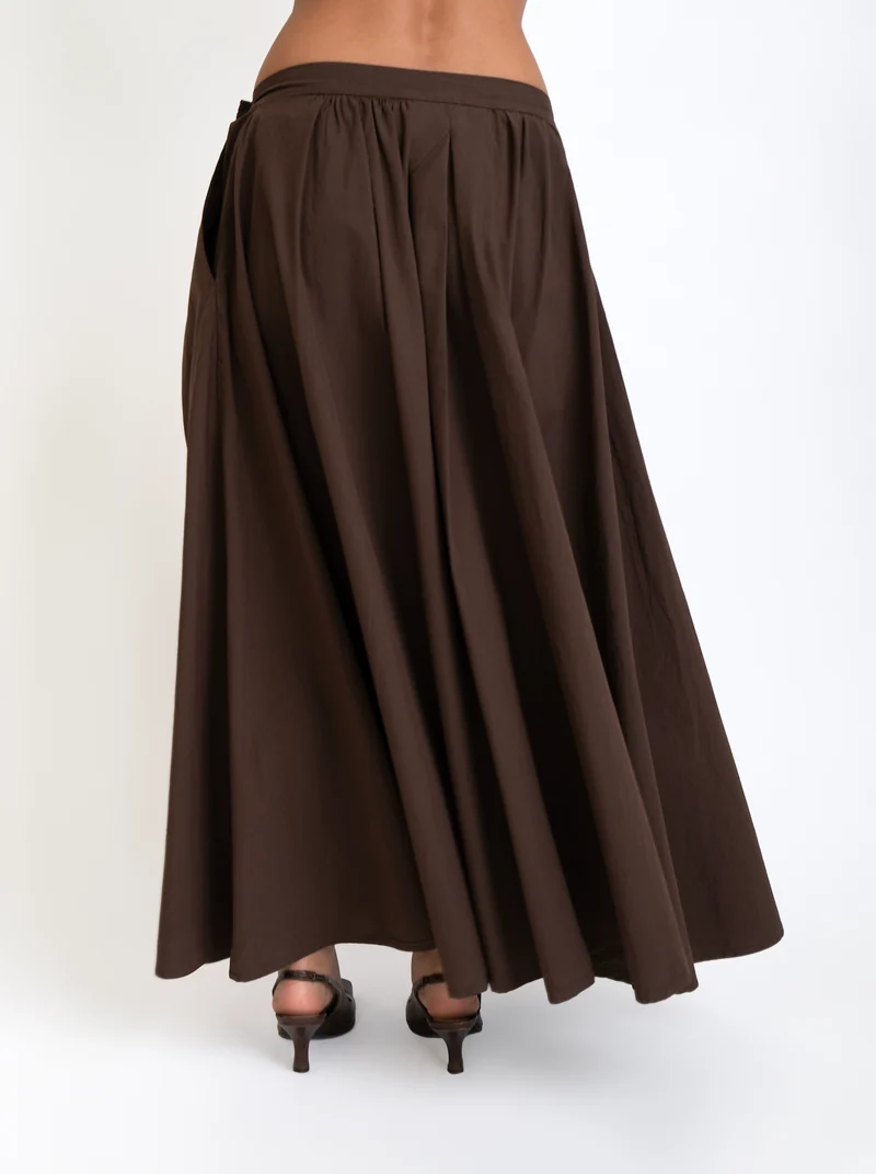 Pleated Poplin Skirt