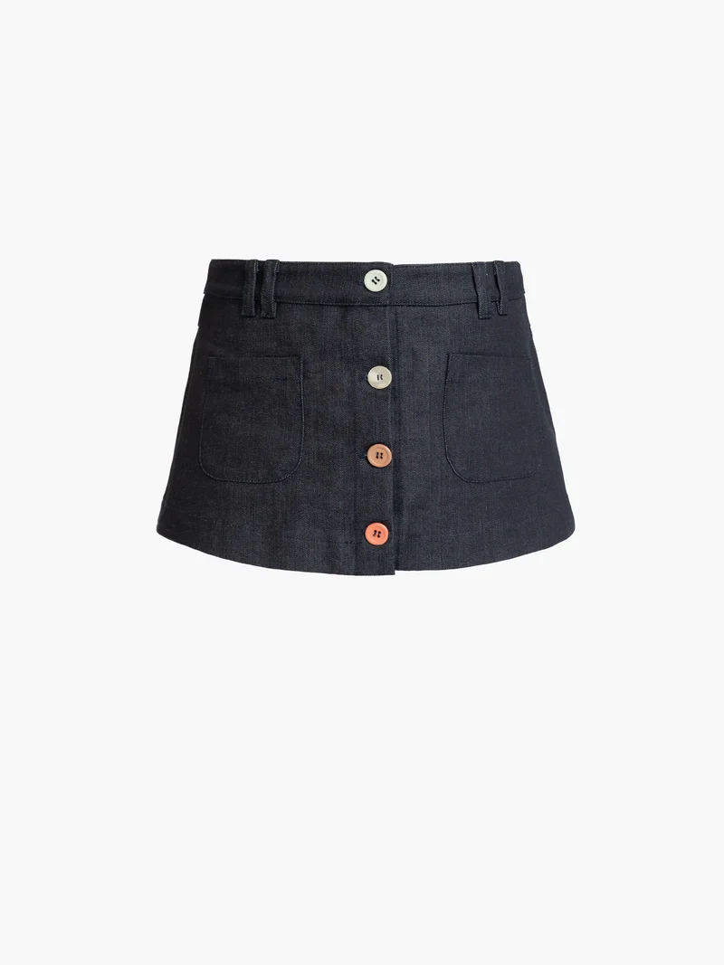 Button Mini Skirt