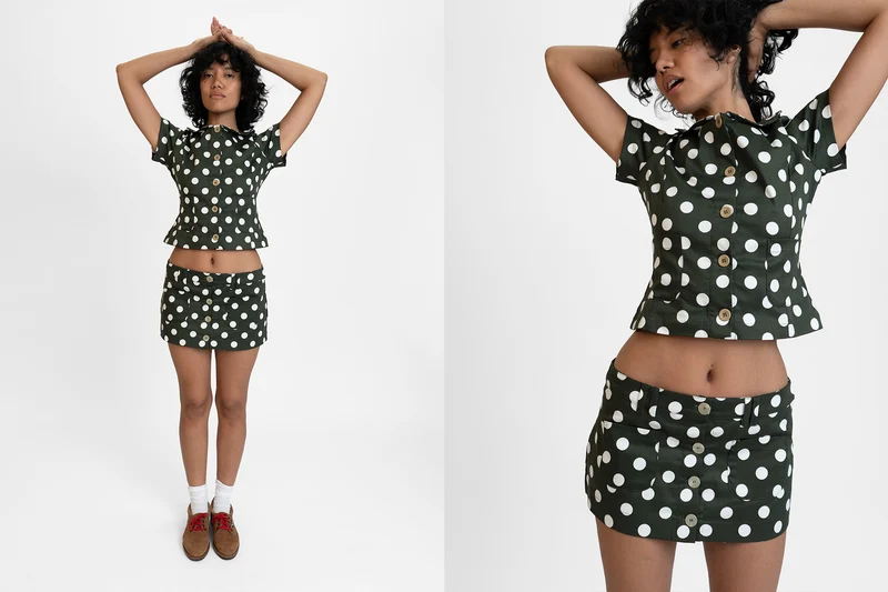 Button Mini Skirt
