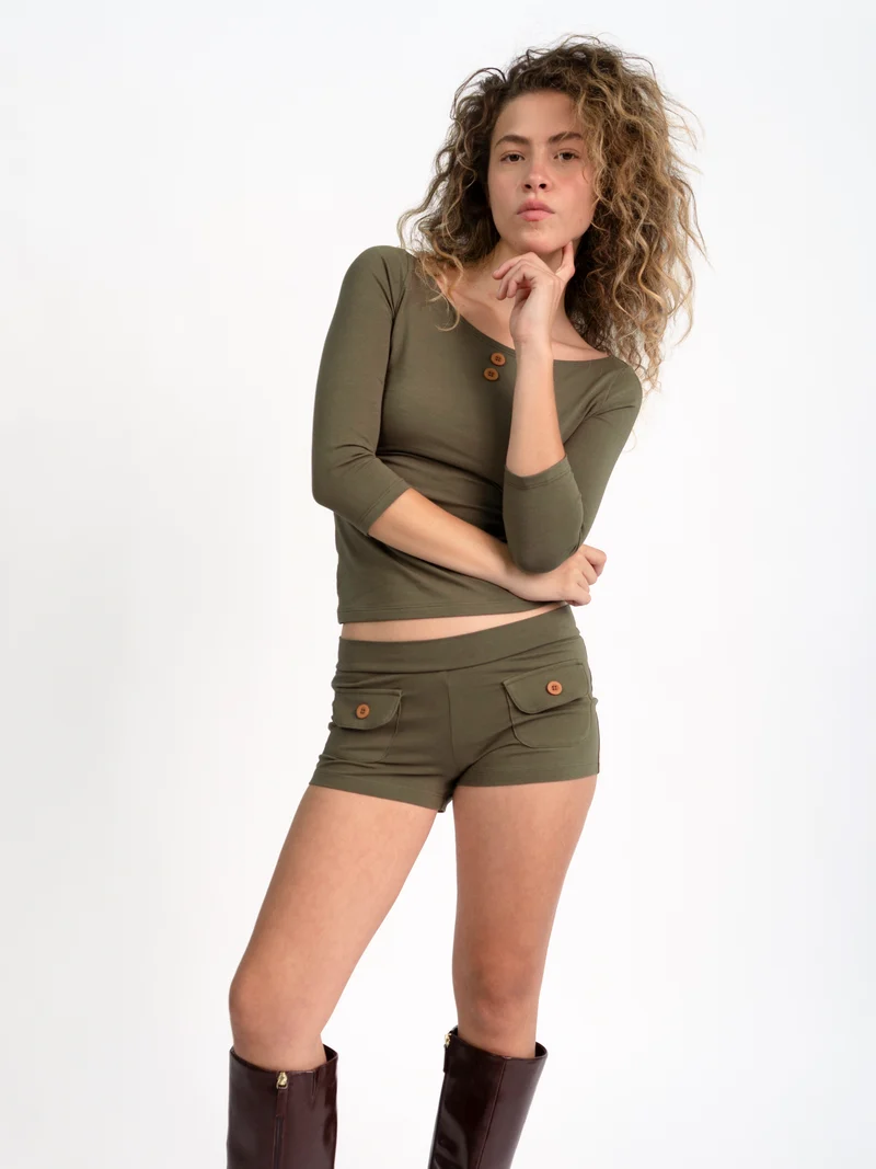 Button Mini Shorts