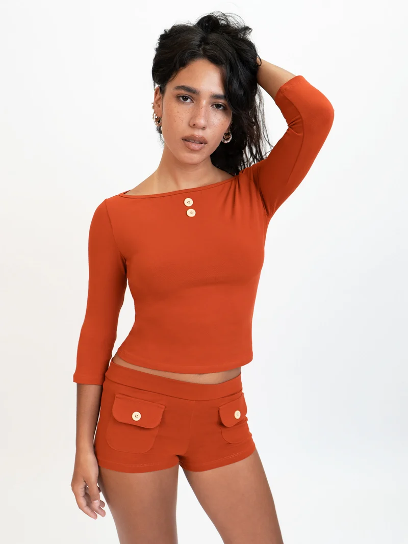 Button Mini Shorts
