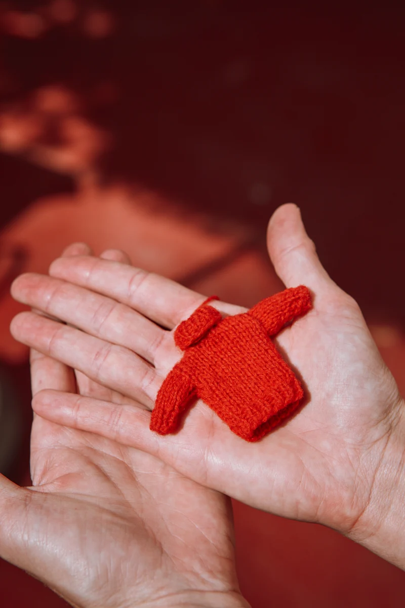 THERESE Mini Sweater Bag Charm in Merino Wool - Red