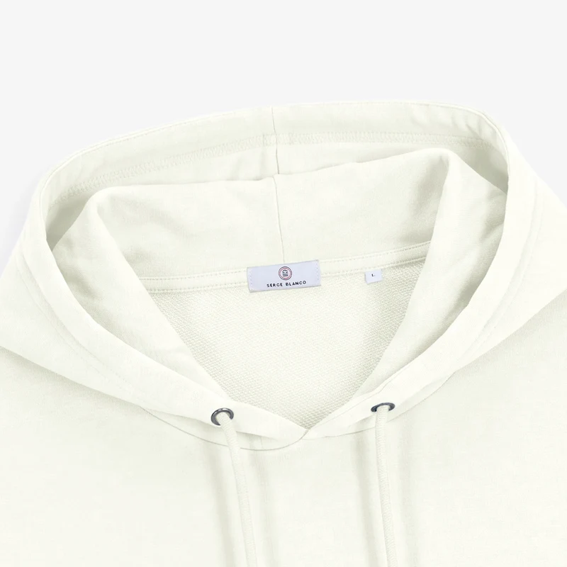 Sweat à capuche Samson en coton molletonné blanc