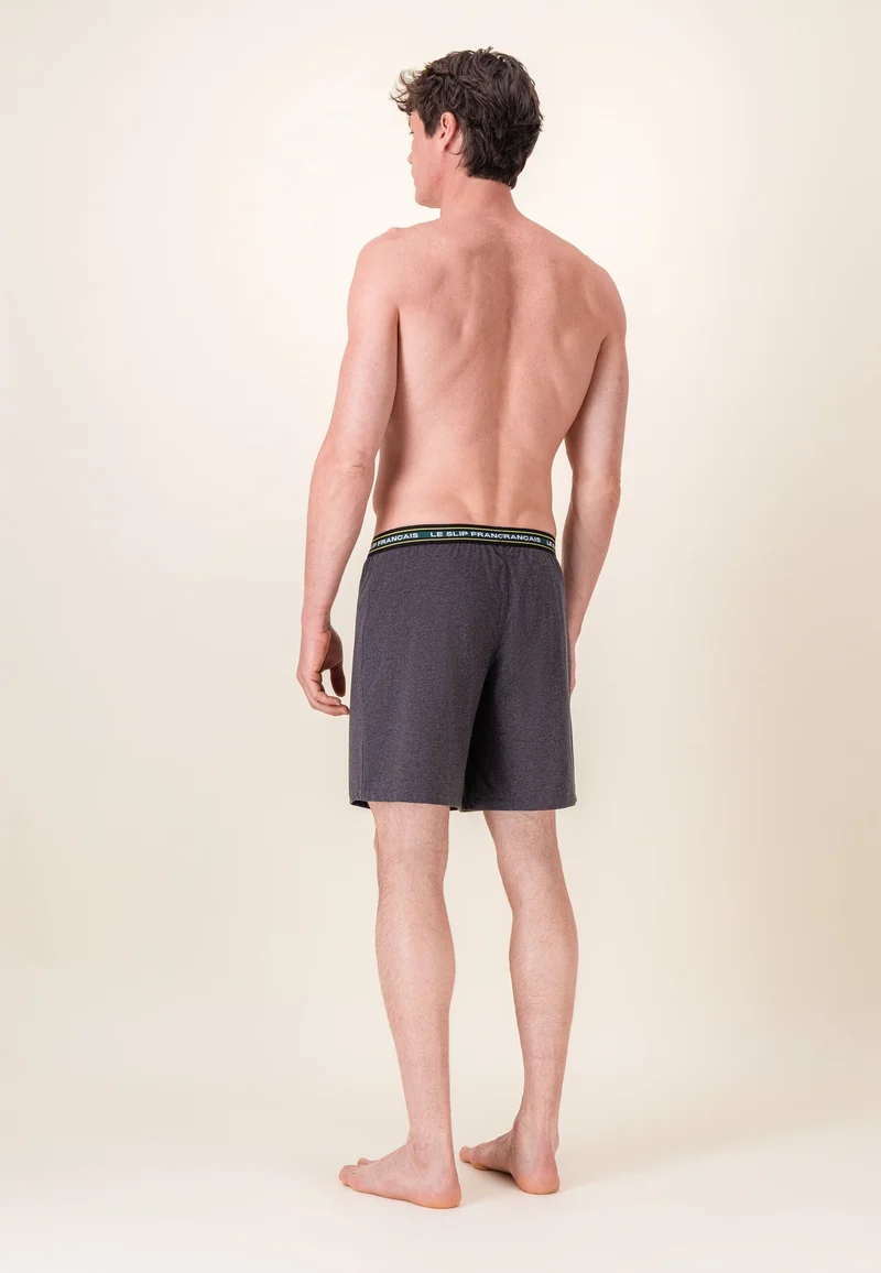 Bas de pyjama court gris en coton - Invincible Gris Anthracite