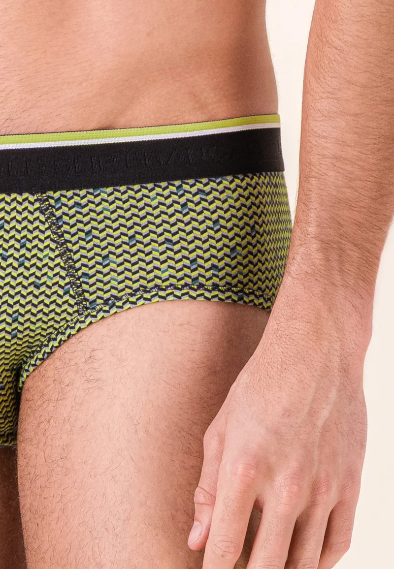 Slip à motif chevron jaune anis en coton - Terrible Chevron Jaune Anis