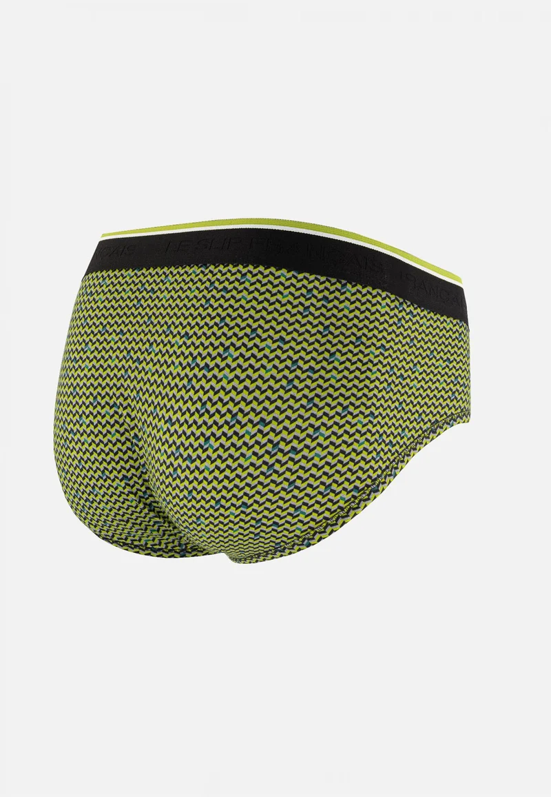 Slip à motif chevron jaune anis en coton - Terrible Chevron Jaune Anis