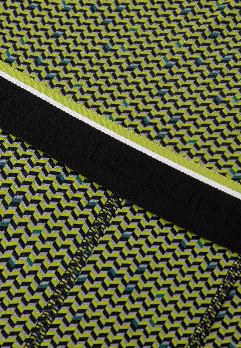 Boxer à motif chevron jaune anis en coton - Marius Chevron Jaune Anis