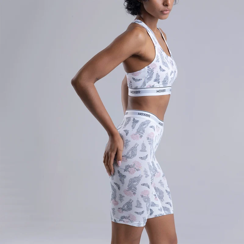 Biker High Waisted Botanical Bones